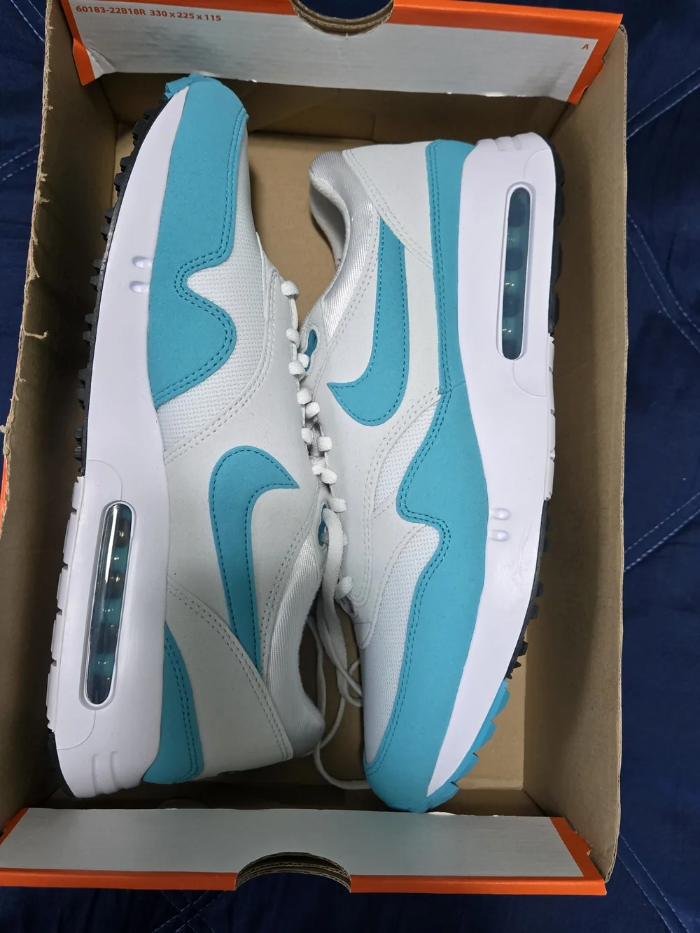 Nike Air Max White and Teal Sneakers